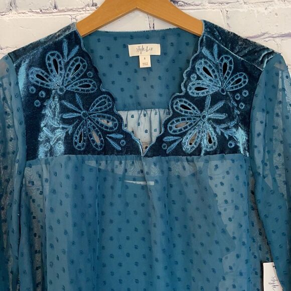 Style & Co. Eyelet Blouse - Picture 3 of 8